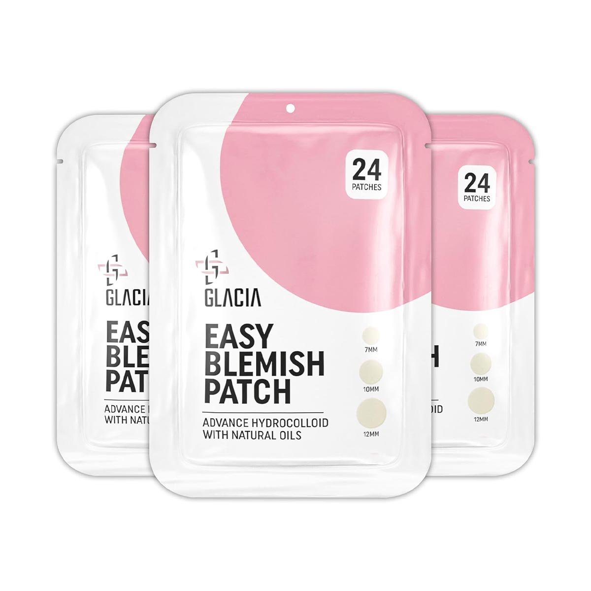 Pimple Patches by Glacia® – 72 Pack of Hydrocolloid Patches, Spot Patches for All Skin Types – Spot Stickers Made With Natural Oils, Tea Tree and Calendula For Fast Acting Skincare