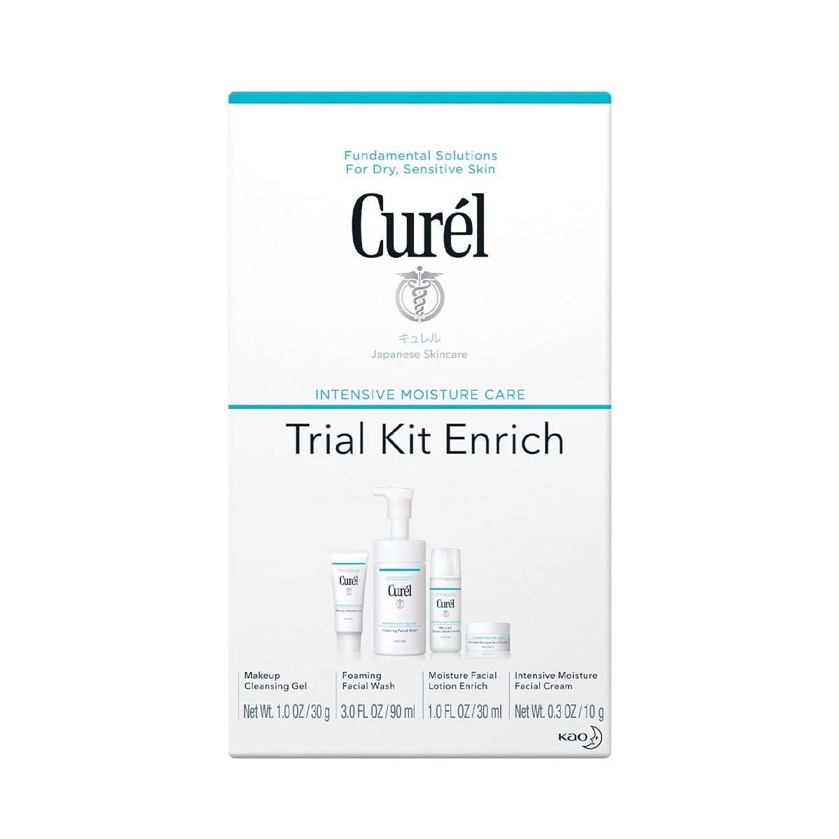 Curél Enrich Trial & Travel Kit, 2 Week Skincare Routine for Dry, Sensitive Skin