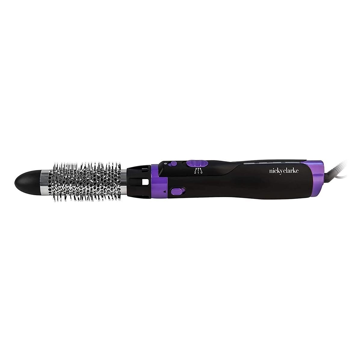 Nicky Clarke 1000W 4-in-1 Frizz Control Ionic Hot Air Brush Volumising Hair Styler, 2 Heat / Speeds & Cool Shot, Four Accessories: 20mm & 38mm Brushes, Concentrator Nozzle & Straightener - NHA046 - Image 2