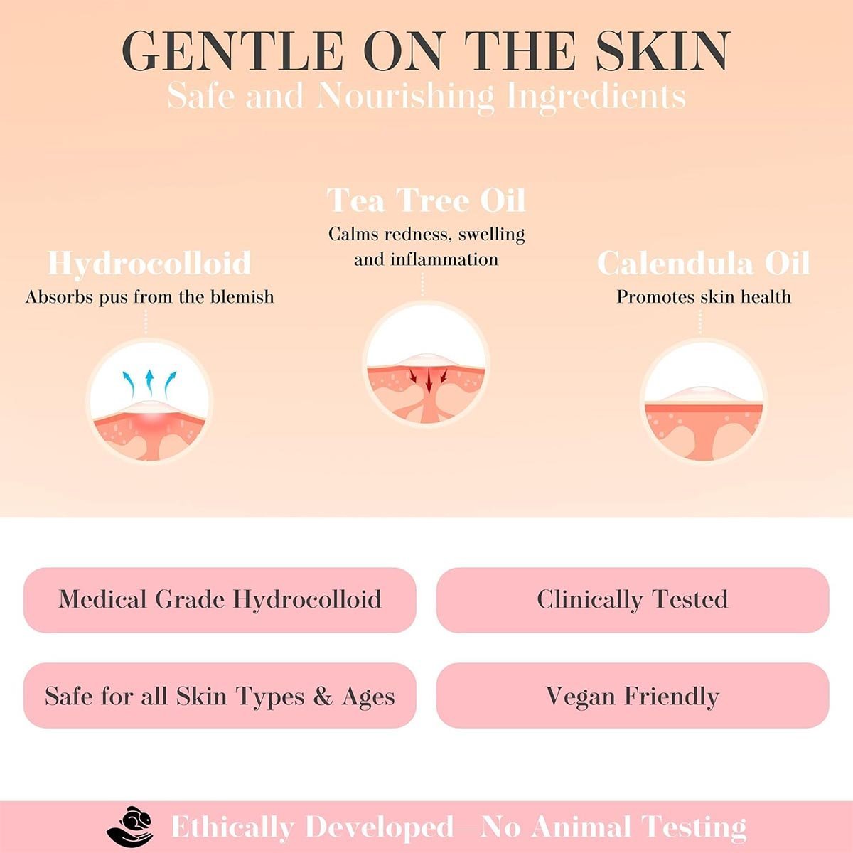 Pimple Patches by Glacia® – 72 Pack of Hydrocolloid Patches, Spot Patches for All Skin Types – Spot Stickers Made With Natural Oils, Tea Tree and Calendula For Fast Acting Skincare - Image 3