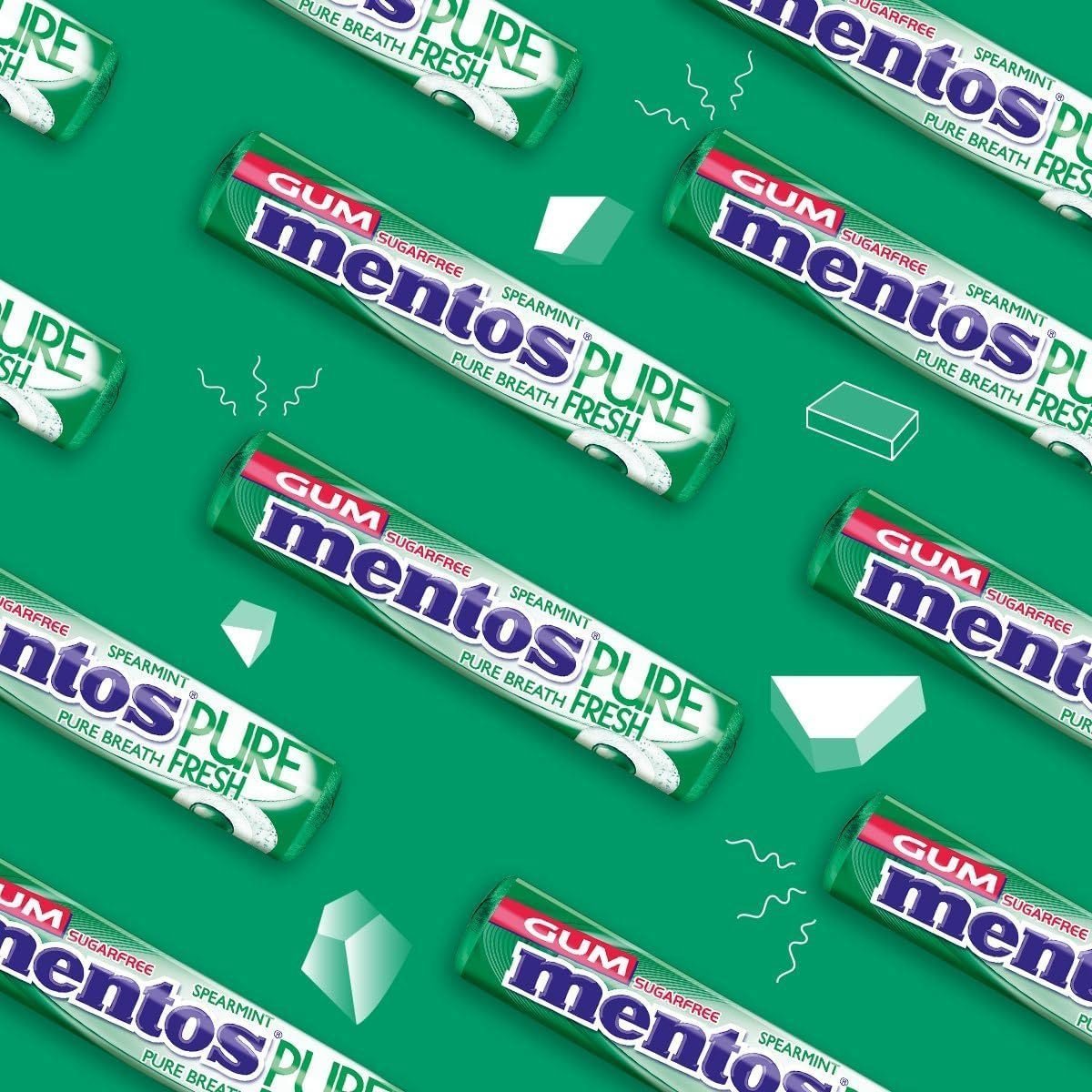 Mentos Gum Pure Fresh Spearmint 8 Piece roll (Pack of 24 Rolls) - Image 3