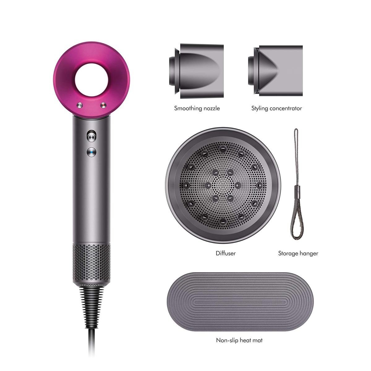 Dyson Supersonic Hair Dryer (Fuchsia/Iron) - Image 3