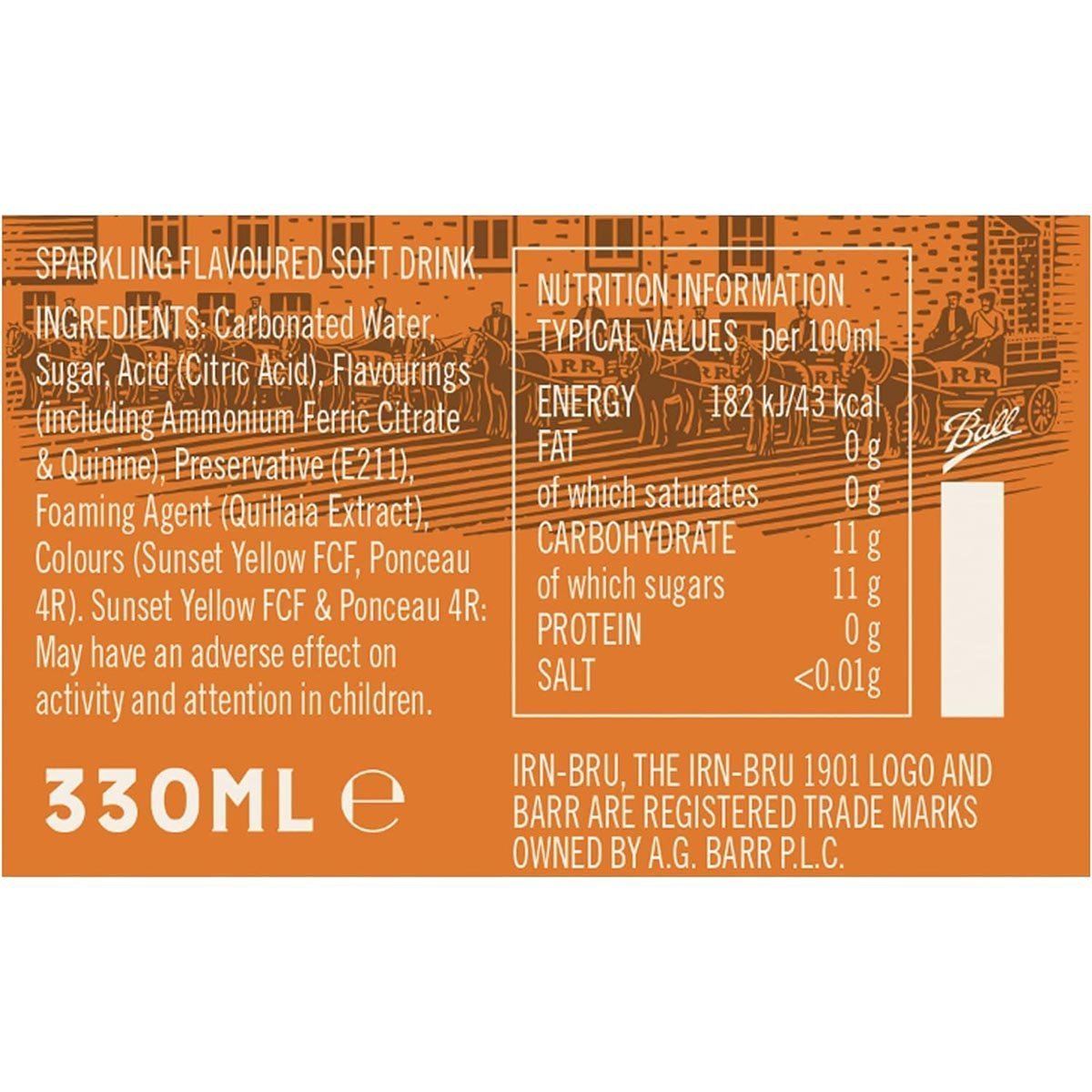 IRN-BRU 1901, 12 Pack A Very Special Vintage Recipe, No Caffeine, Full Sugar, Taste The First Ever IRN-BRU Recipe - 12 x 330ml Cans - Image 4
